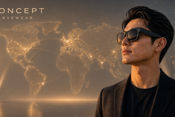Man wearing AI glasses by Concept Eyewear manufacturer in China and Vietnam