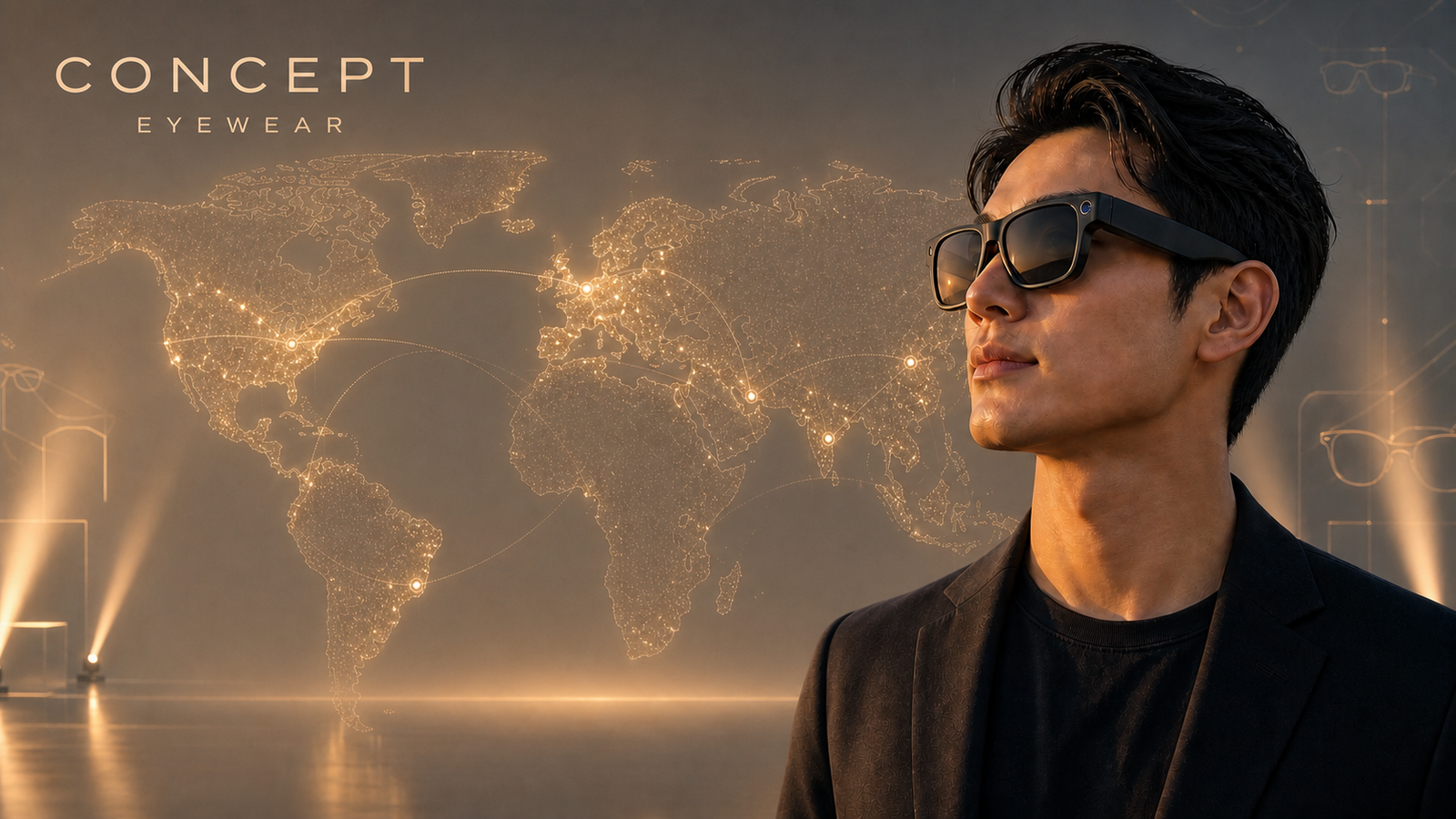 Man wearing AI glasses by Concept Eyewear manufacturer in China and Vietnam