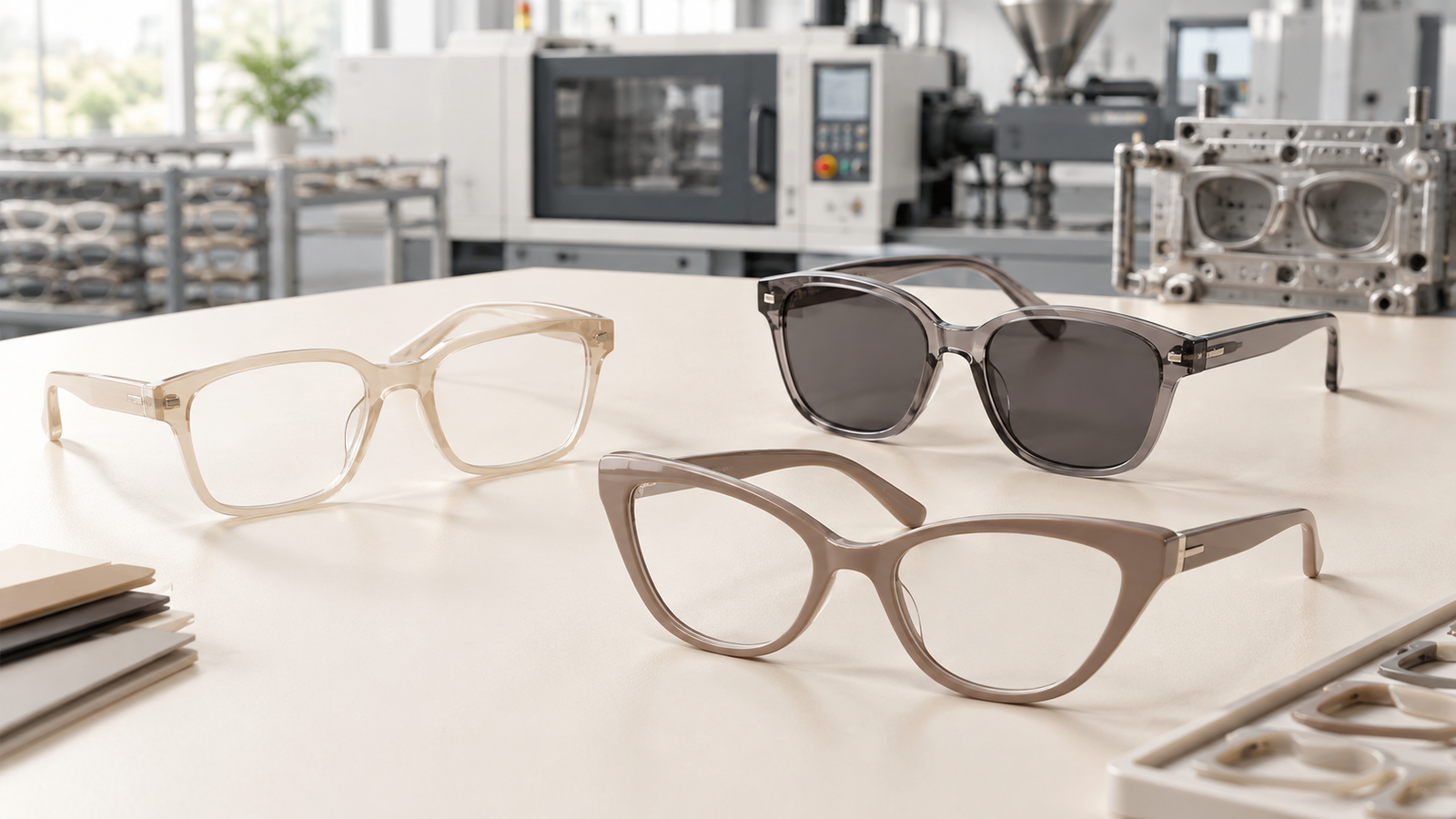 Asian-fit injection eyeglass frames for Japanese fast-fashion eyewear, made in Vietnam