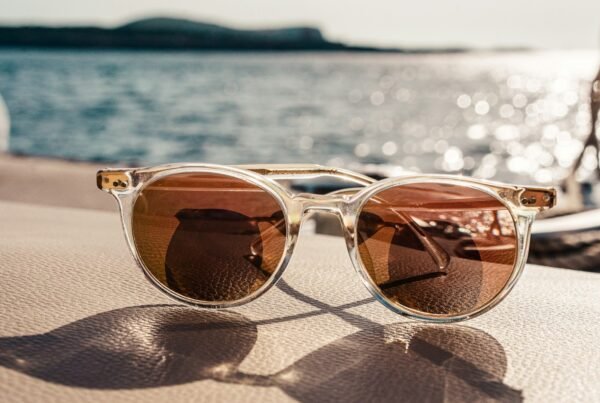 Soft neutral translucent champagne acetate eyewear frames illustrating 2026 eyewear trends and quiet-luxury styling from Concept Eyewear