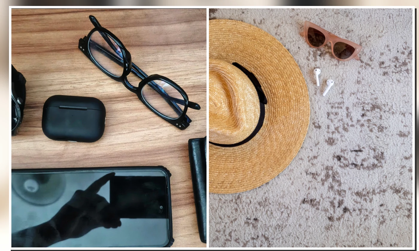 Lifestyle brand eyewear launch: unbranded eyeglasses styled with lifestyle apparel accessories in a category expansion flat-lay